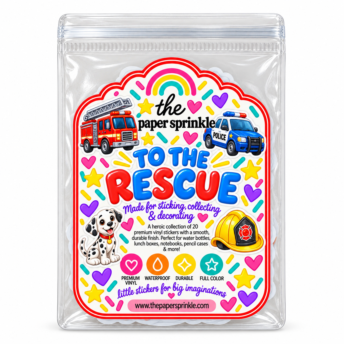 To The Rescue - 20 Vinyl Stickers