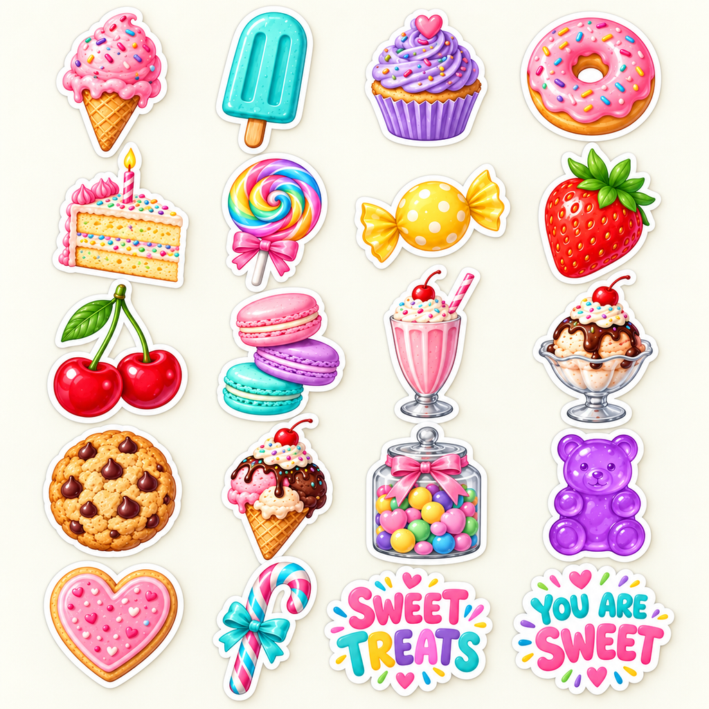 Sweet Treats - 20 Vinyl Stickers