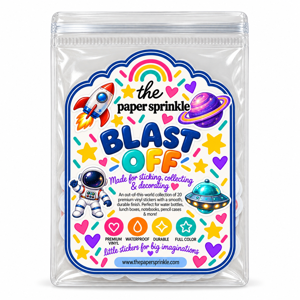 Blast Off - 20 Vinyl Stickers